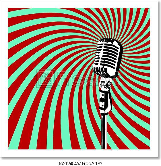 561x581 Free Art Print Of Retro Microphone Vector. Retro Microphone For