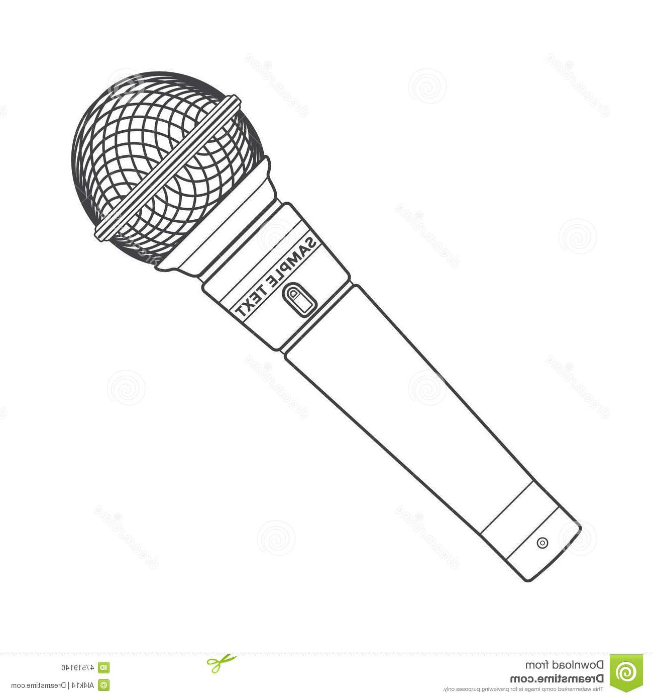 1300x1390 Best Free Outline Stage Microphone Vector Dark Grey Color Device