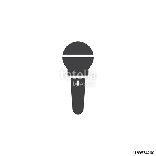 500x500 Microphone Icon Vector, Filled Flat Sign, Solid Pictogram Isolated
