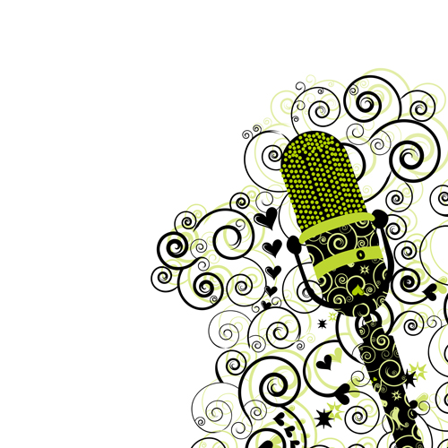 500x500 Floral Microphone Vector Material Free Download