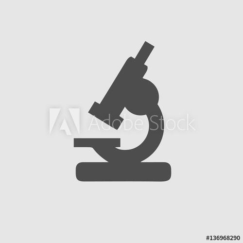 500x500 Microscope Vector Icon Eps 10. Lab Simple Isolated Symbol.