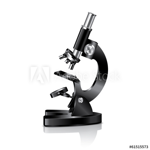 500x500 Black Microscope Vector Illustration