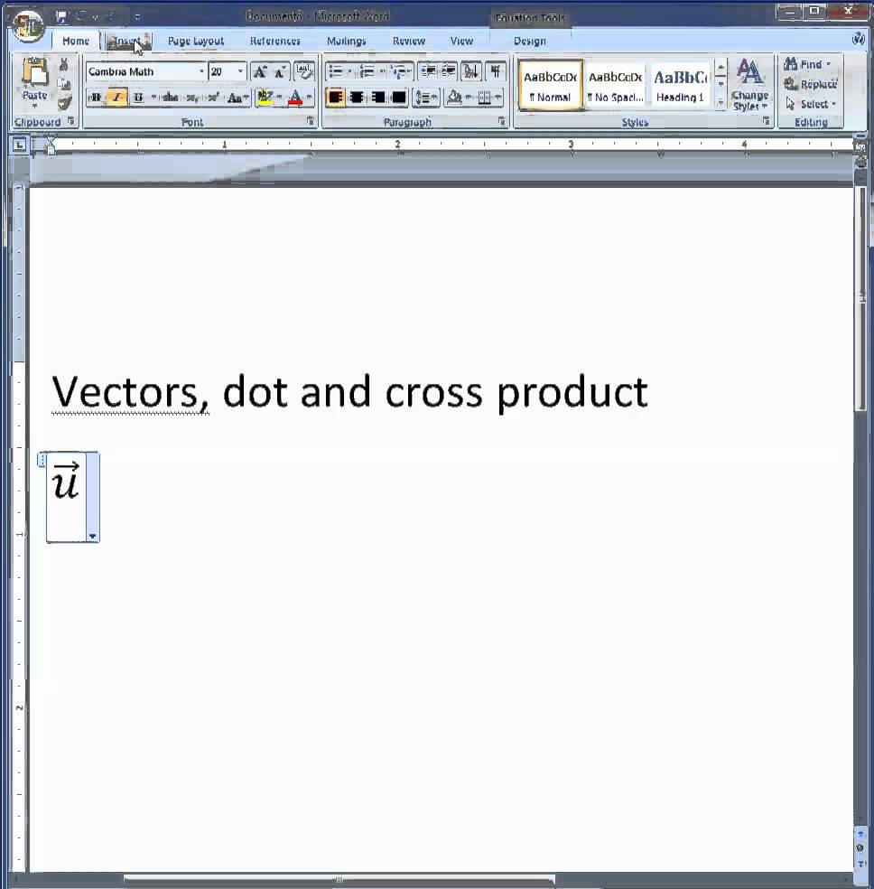 968x984 Ms Word 2007 Vectors, Dot And Cross Product