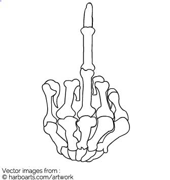 335x355 Drawn Fist Middle Finger