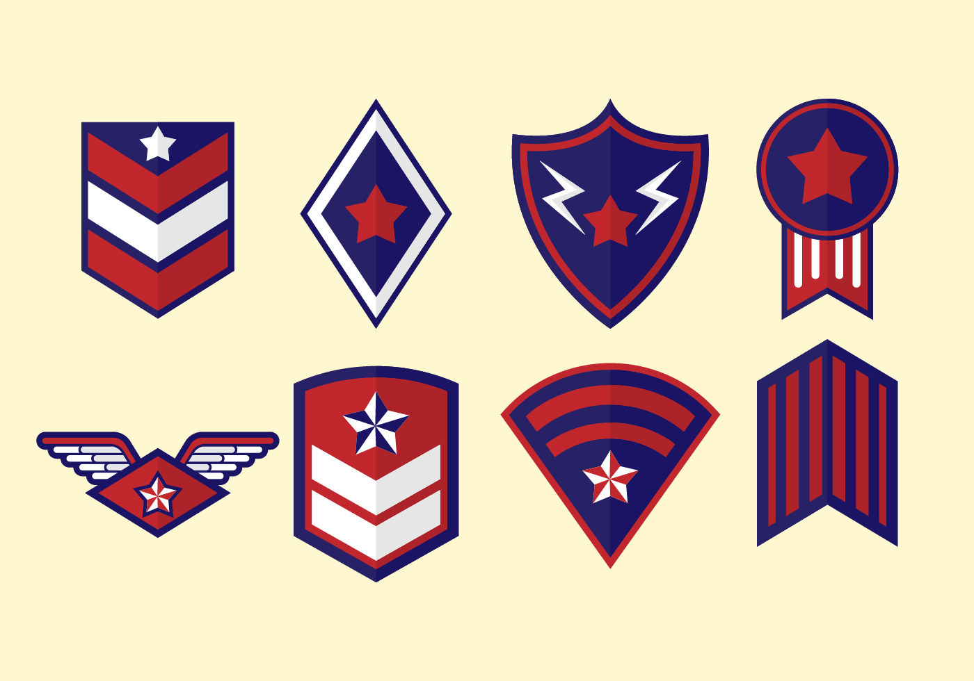 1400x980 Military Badges Free Vector Art