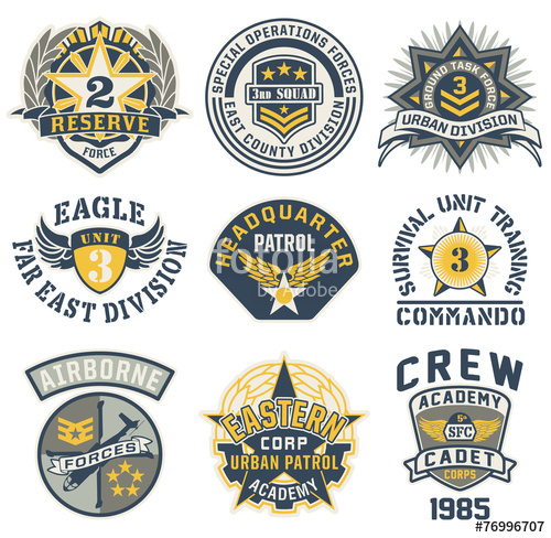 500x488 Military Style Patches Vector Collection Stock Image And Royalty