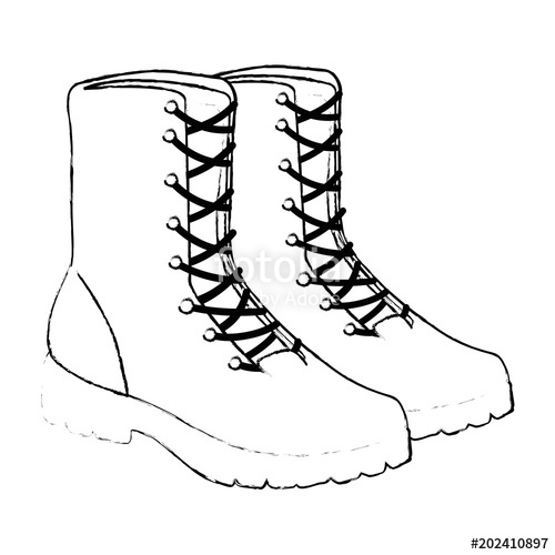 500x500 Military Boots Equipment Icon Vector Illustration Design Stock