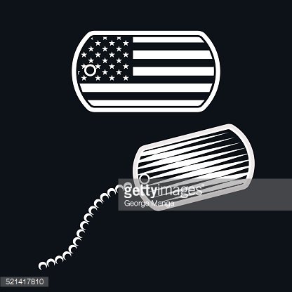 416x416 American Military Dog Tag Illustration Vector Premium Clipart