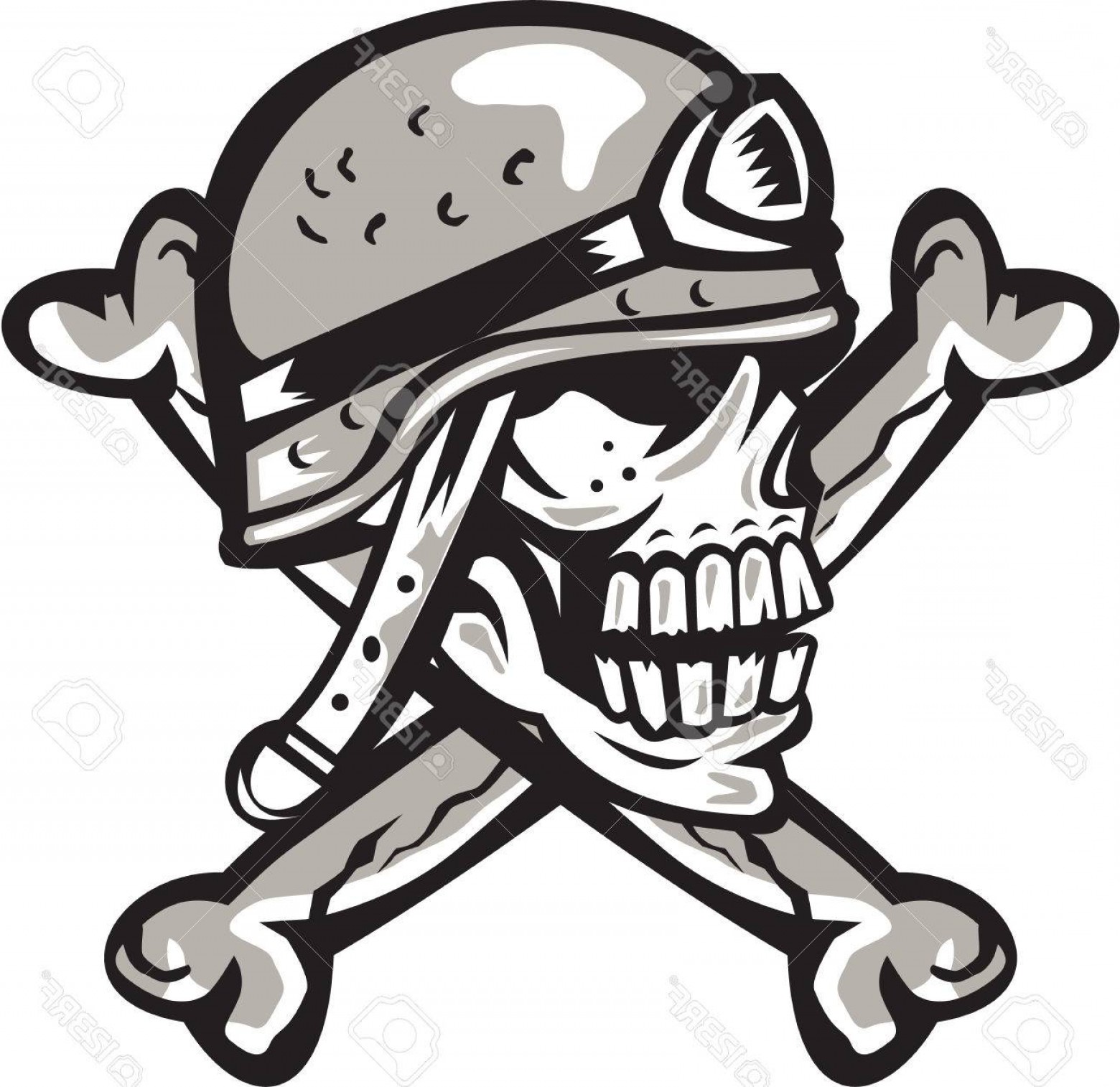 1560x1514 Photostock Vector Illustration Of A Skull Looking To The Side