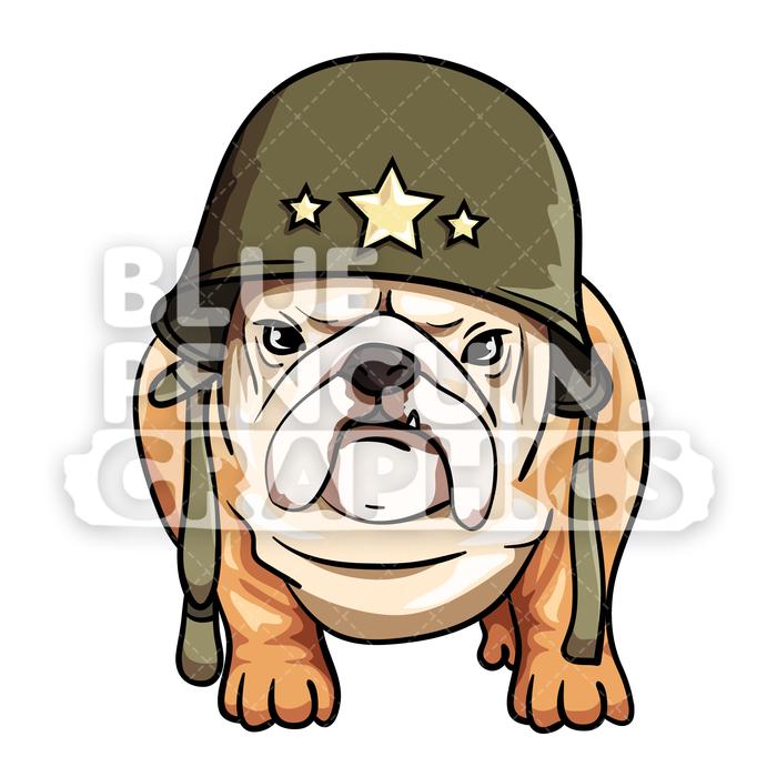 700x700 Pug Dog Standing With Military Helmet Vector Cartoon Clipart