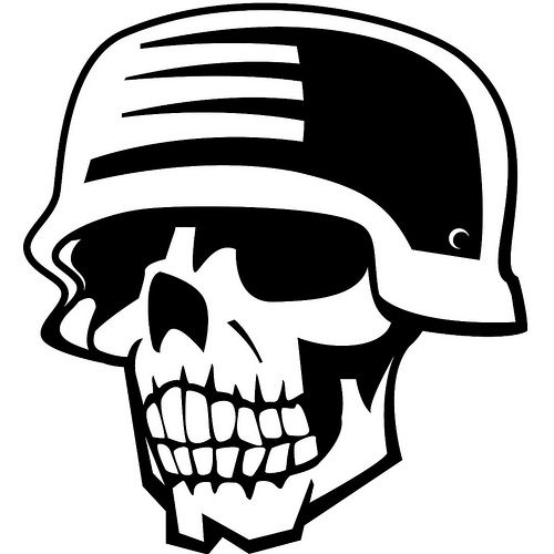 500x500 Skull In Military Helmet Skull Vectors