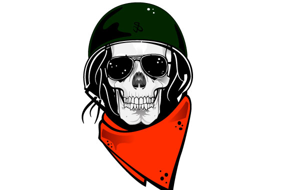 600x380 Skull In Military Helmet Vector Vector Free Download