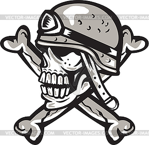300x291 Skull Military Helmet Crossed Bones Retro