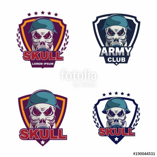 500x500 Skull In Military Helmet And Gas Mask Logo Stock Image And