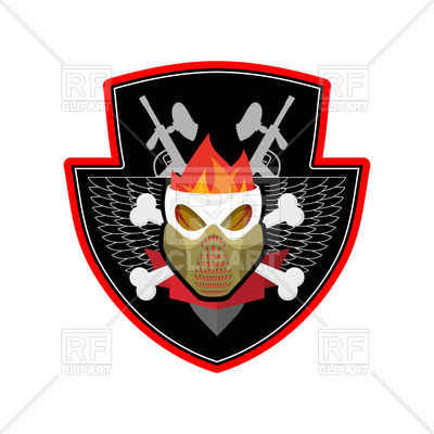 400x400 Military Emblem. Paintball. Vector Image Vector Artwork Of Sport
