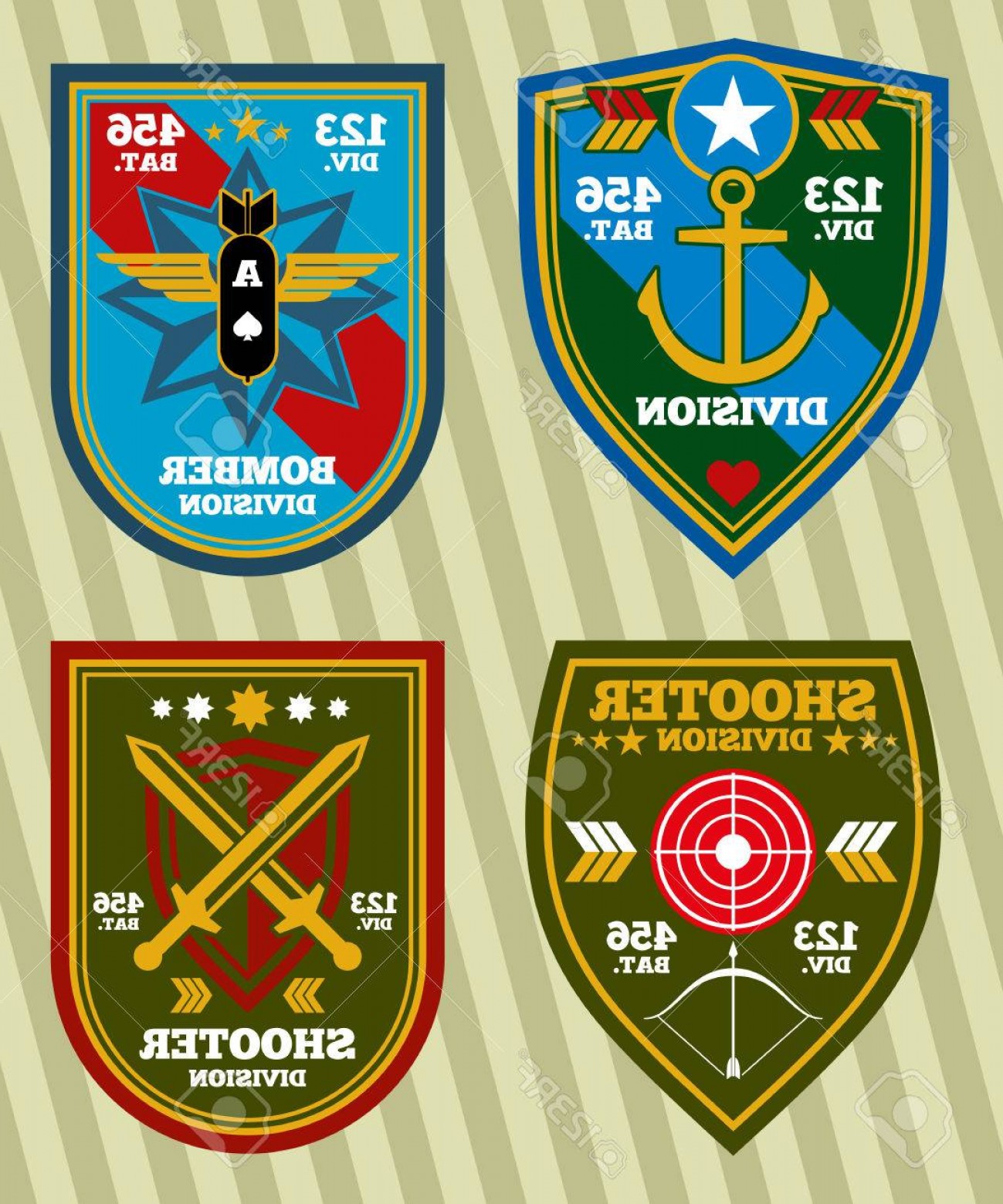 1299x1560 Photostock Vector Special Unit Military Army And Navy Patches