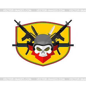 300x300 Army Logo Skull. Soldiers Badge. Military Emblem.