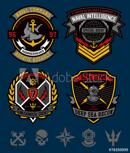 425x500 Navy Military Patch Set