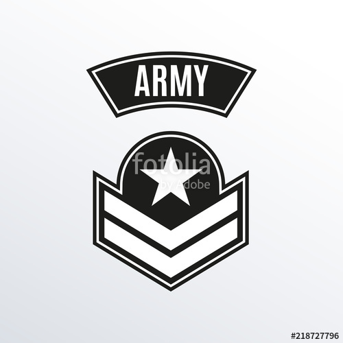 500x500 Army Badge. Military Patch With Star. Force Emblem. Vector