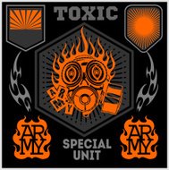 189x190 Special Unit Military Emblem Vector Design Template Premium