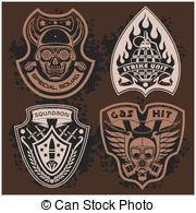 180x195 Vector Elements For Military, Army Patches, Badges Set. Vector