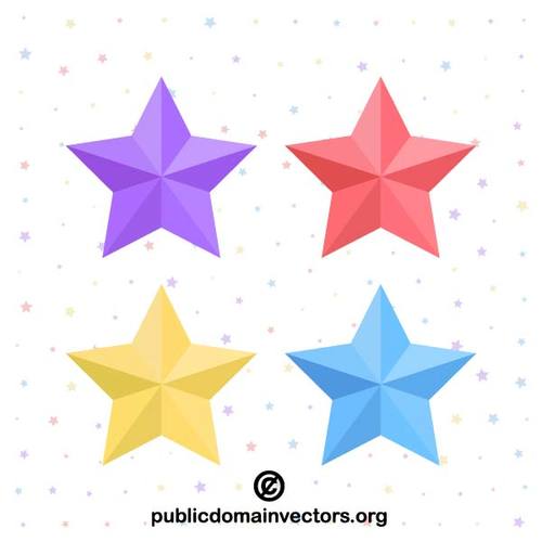 500x500 Colorful Military Stars Vector Pack Public Domain Vectors