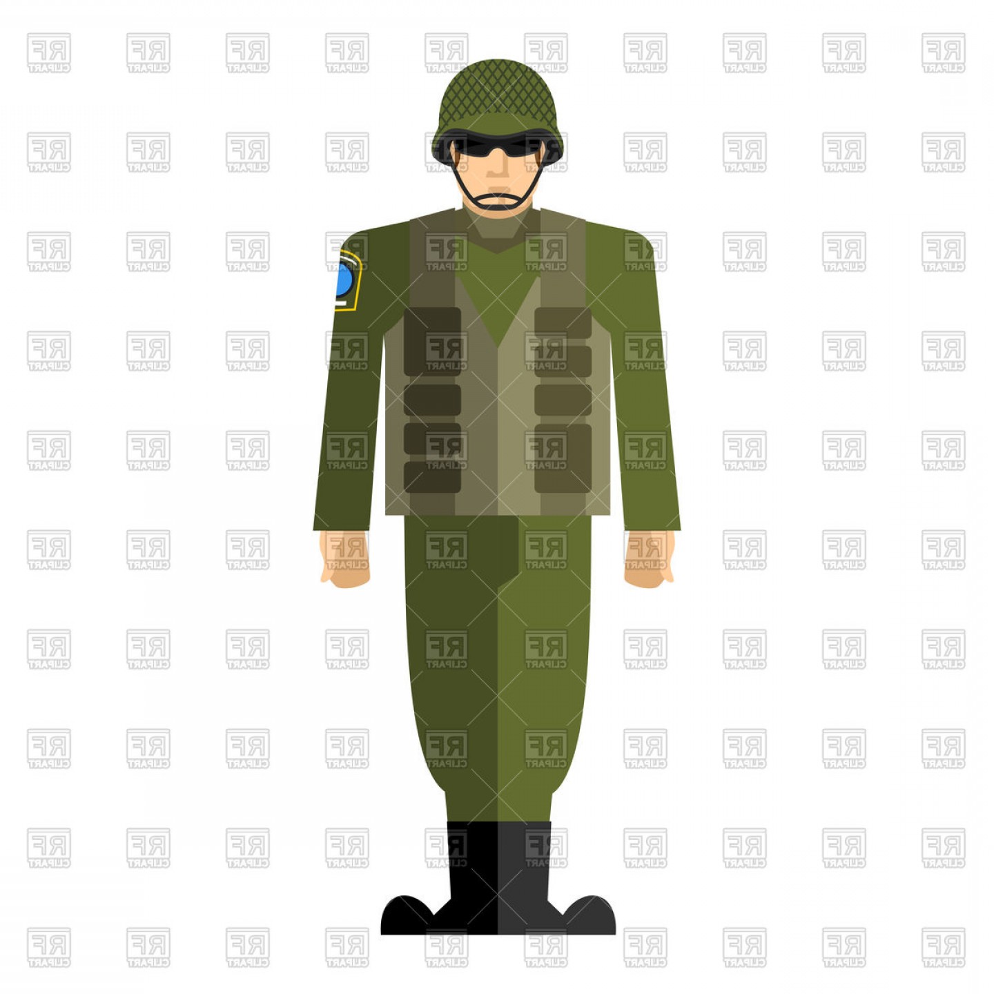 1440x1440 Soldiers In Full Uniform Military Man Vector Clipart Shopatcloth