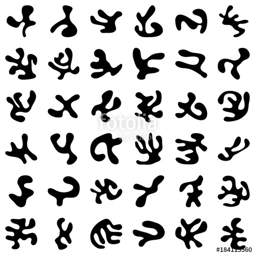 500x500 Isolated Set Of 36 Different Abstract Black Shapes For Military