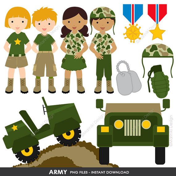 570x570 Army Clipart Military Vector Graphics Patriot Digital Clip Etsy