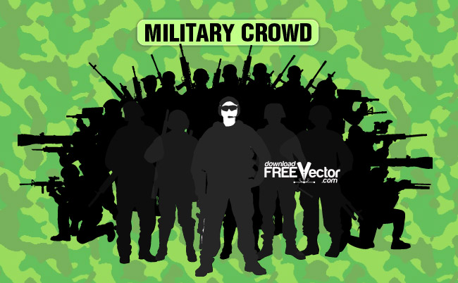 650x402 Military Crowd Free Vector 123freevectors