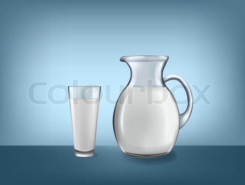 800x605 Milk Jug And Glass Of Milk. Vector. Stock Vector Colourbox