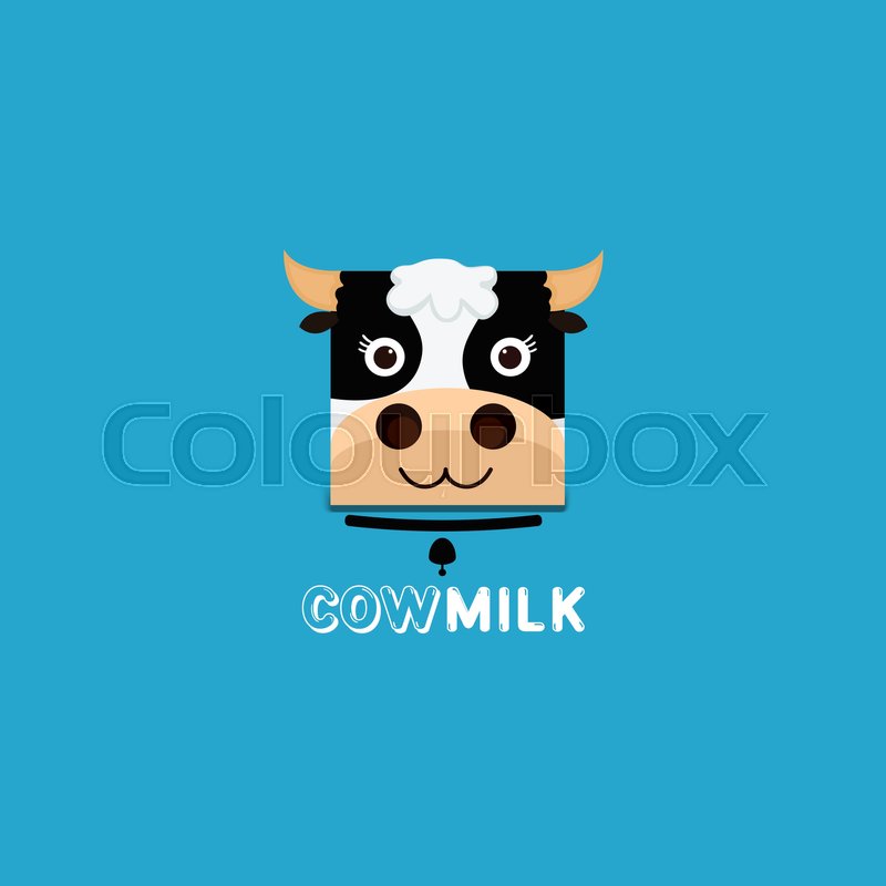 800x800 Logotype Cow Head,milk Logo Template. Milk Label With Sample Text