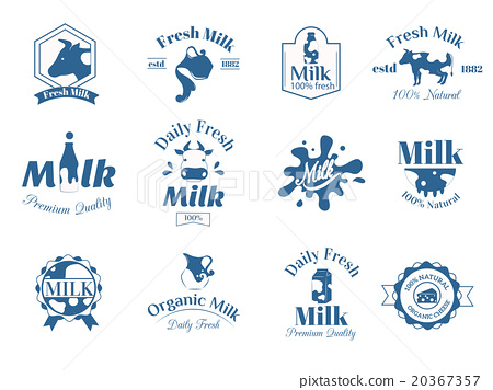 450x356 Milk Label Logo Badges Collection Vector Icons