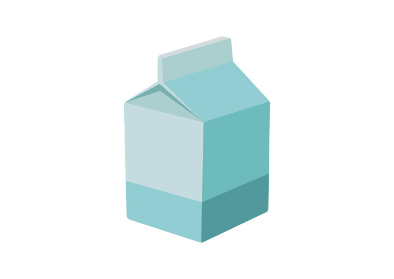 800x566 Flat Milk Carton Vector Illustration