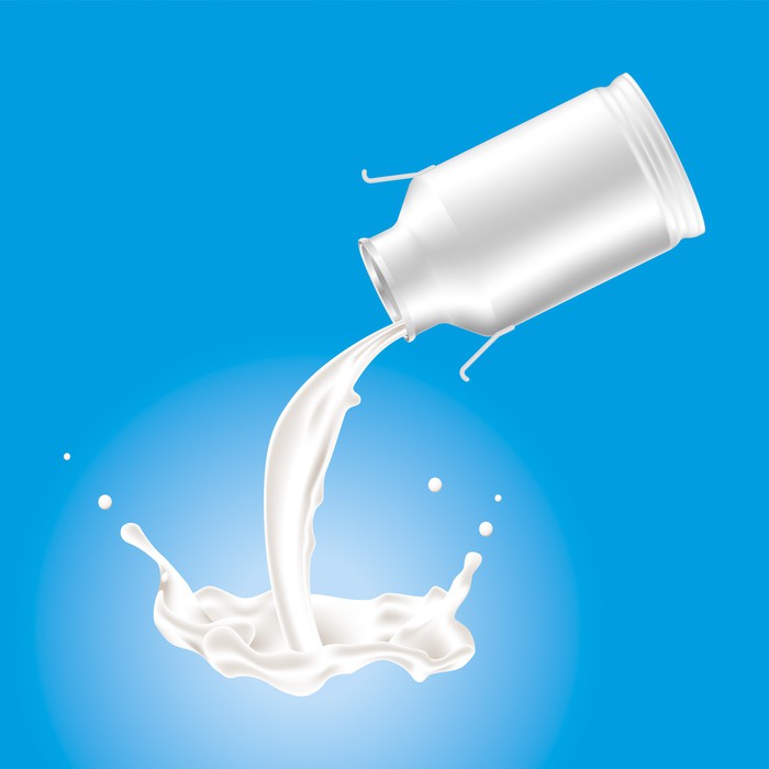 700x700 Milk Container Pouring Milk. Vector Illustration. Wall Mural