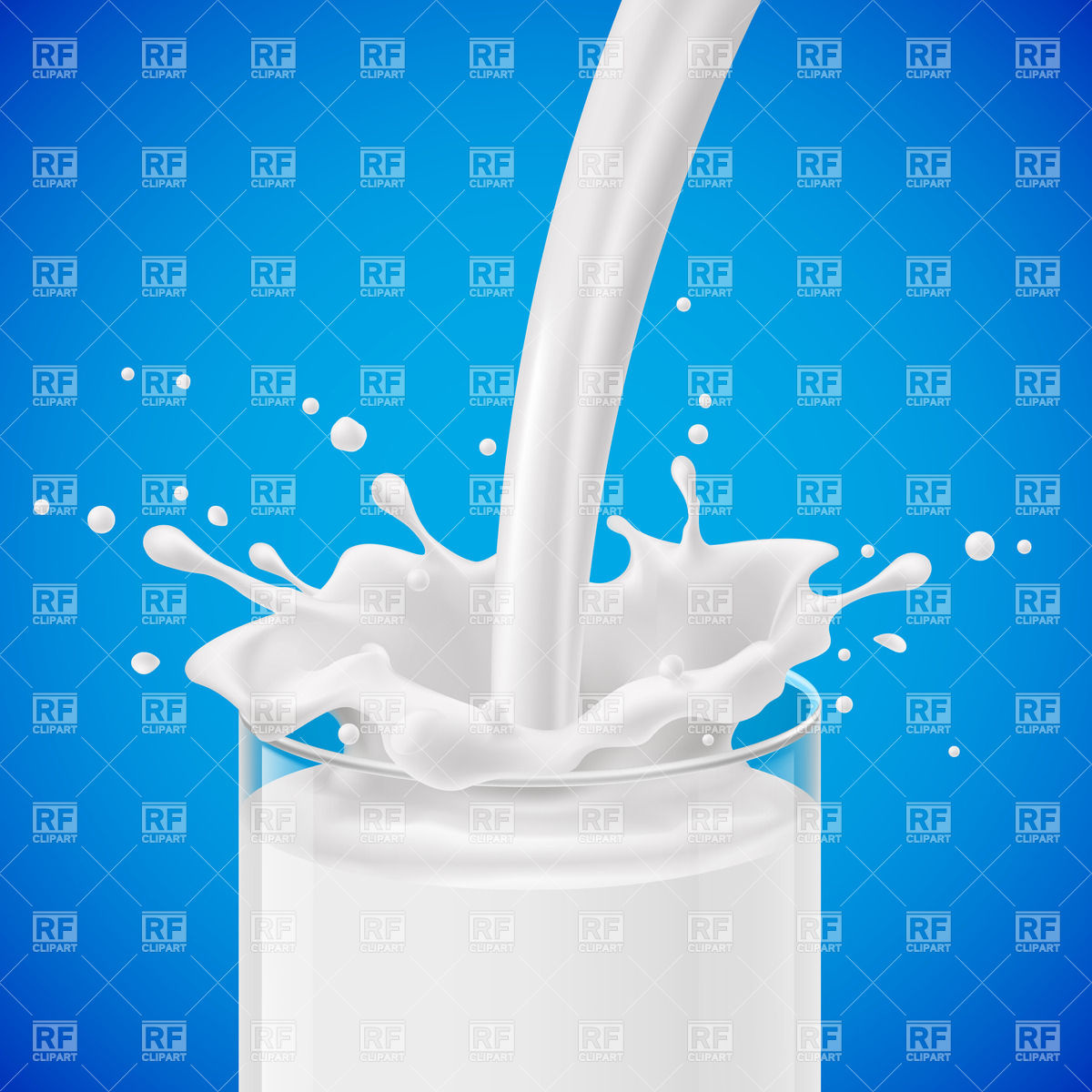 1200x1200 Pouring Milk Into Glass With Splashes Against Blue Background