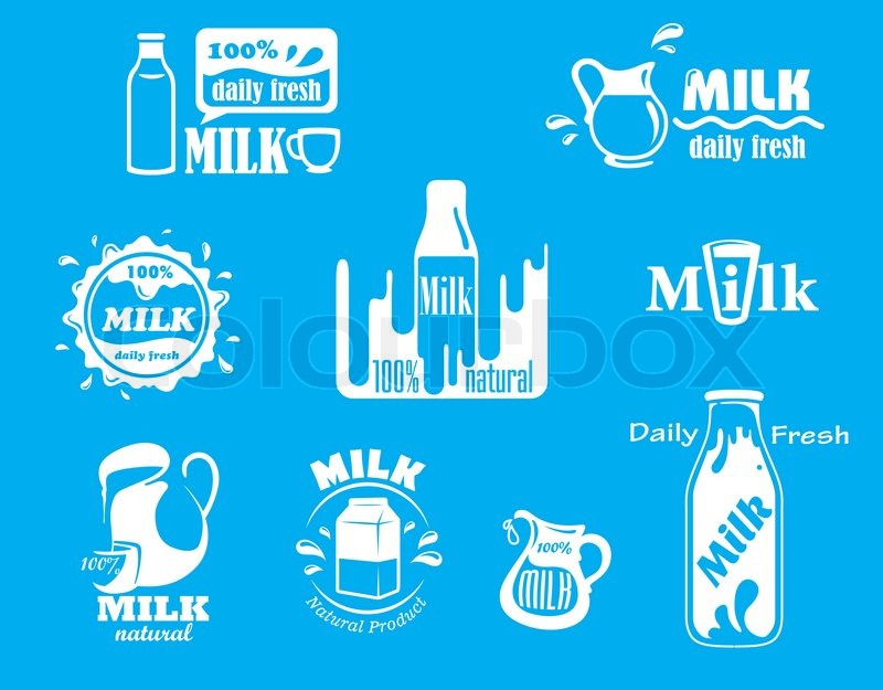 800x625 Dairy And Milk Vector Icons For Fresh Product Design On Turquoise