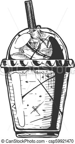 244x470 Illustration Of Milkshake. Vector Hand Drawn Illustration Of