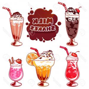 300x300 Photostock Vector Set Of Different Milkshakes Chocolate Milkshake