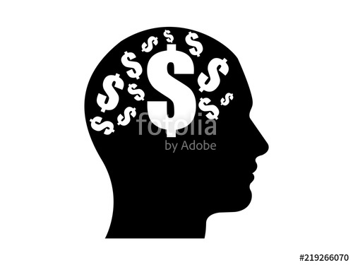 500x375 Person Silhouette With Money On The Mind Vector Stock Image And