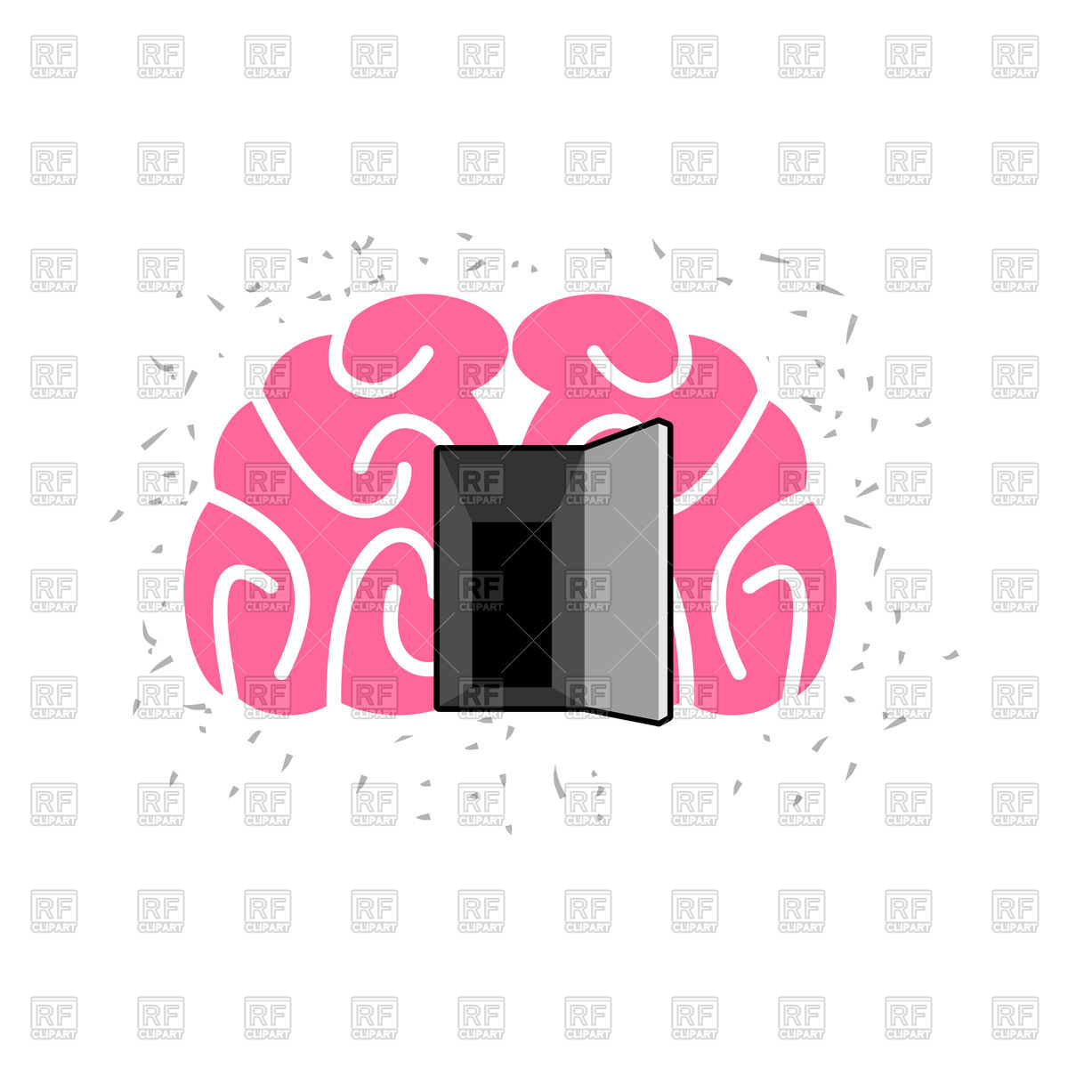 1200x1200 Brain With Open Door. Open Mind. Vector Image Vector Artwork Of