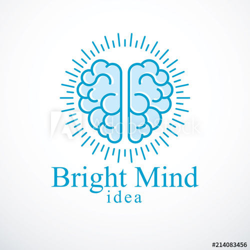 500x500 Bright Mind Vector Logo Or Icon With Human Anatomical Brain
