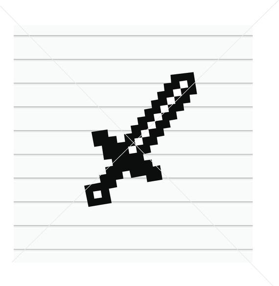 570x585 Minecraft Sword Svg Png Dxf Vector Clipart Cut Files