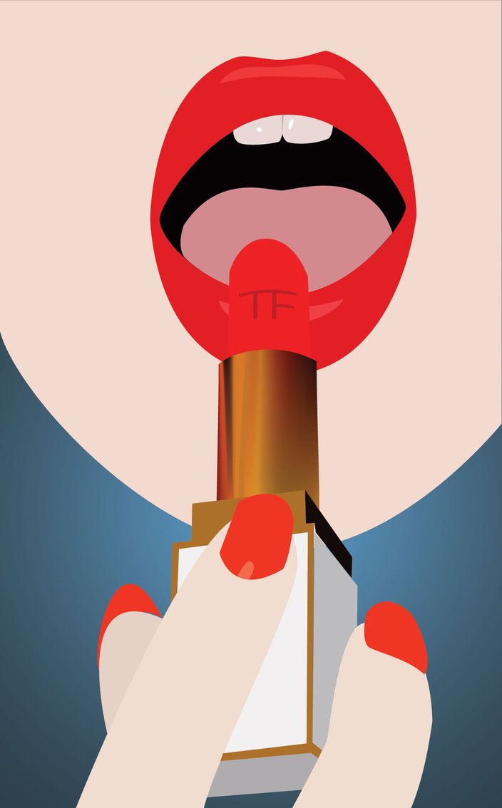 704x1134 Tom Ford Lipstick. Minimalist Vector Art In Adobe Illustrator