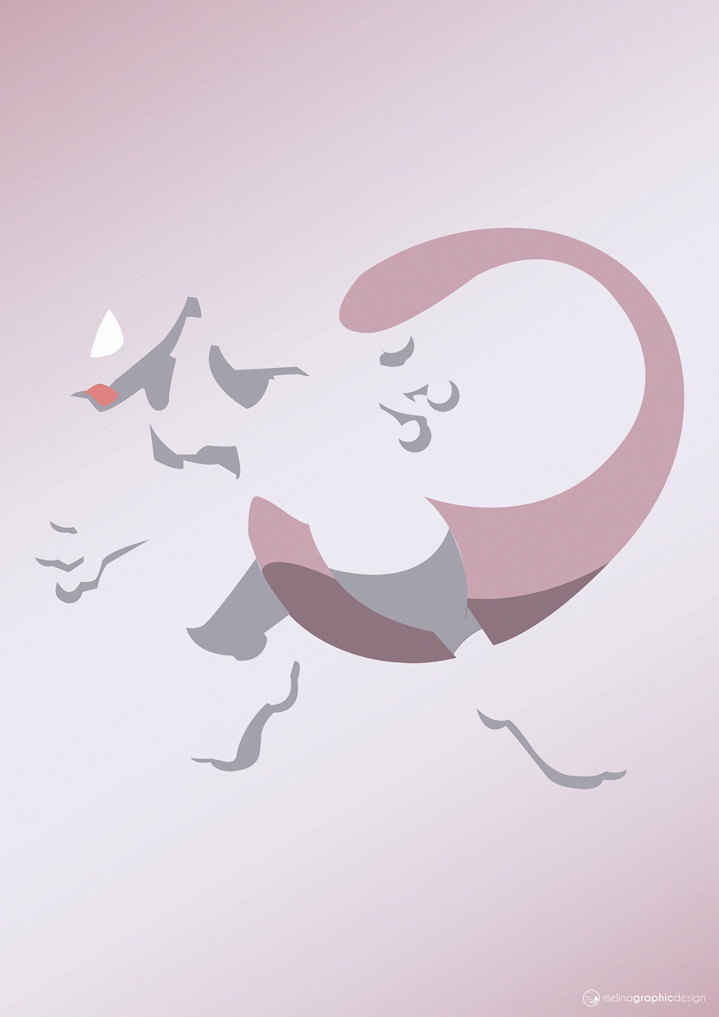 1414x2000 Minimal Vector Art Mewtwo Melina.graphic.design My Artwork