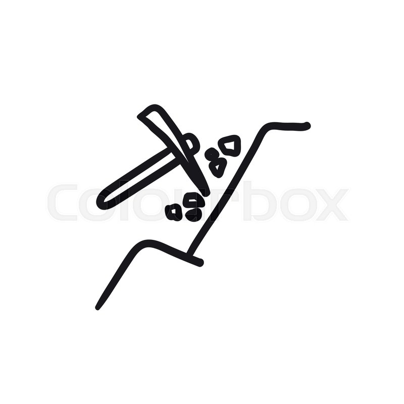 800x800 Mining Vector Sketch Icon Isolated On Background. Hand Drawn