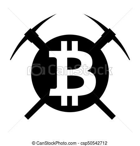 450x470 Vector Symbol Of Cryptocurrency Bitcoin Mining. Symbol Of Mining