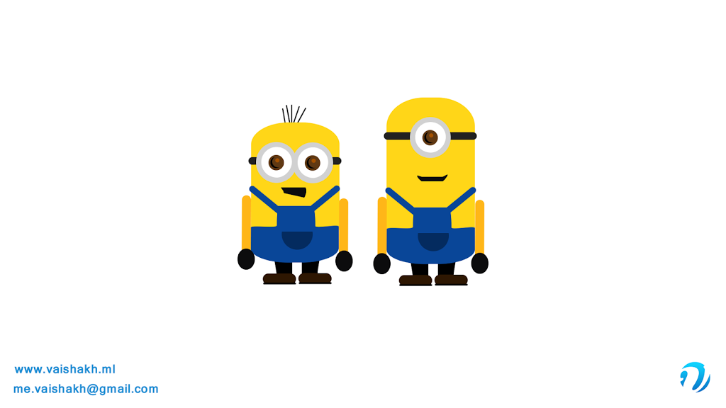 1024x576 Minions Flat Vector Illustration Vaishakh Vinod