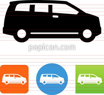 400x365 Vector Family Minivan Side View Icon
