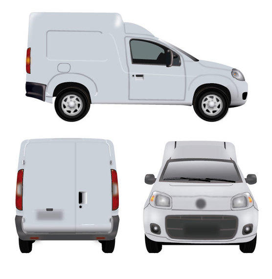 556x570 White Minivan